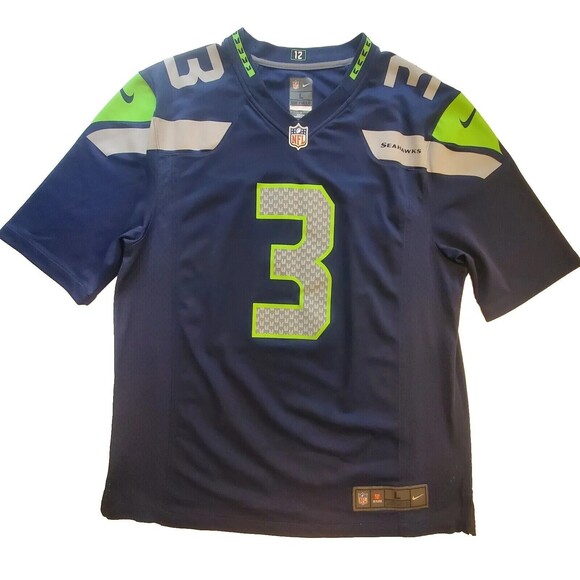 Nike On Field Russell Wilson #3 Seattle Seahawks Sewn NFL Football Jersey Mens L - Picture 1 of 12